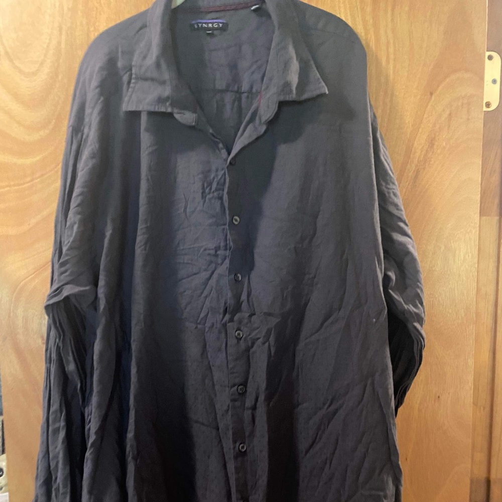 Dark gray patterned button up long sleeve